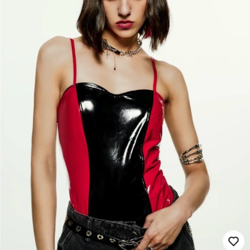 Cider‎ Red and Black Bodysuit